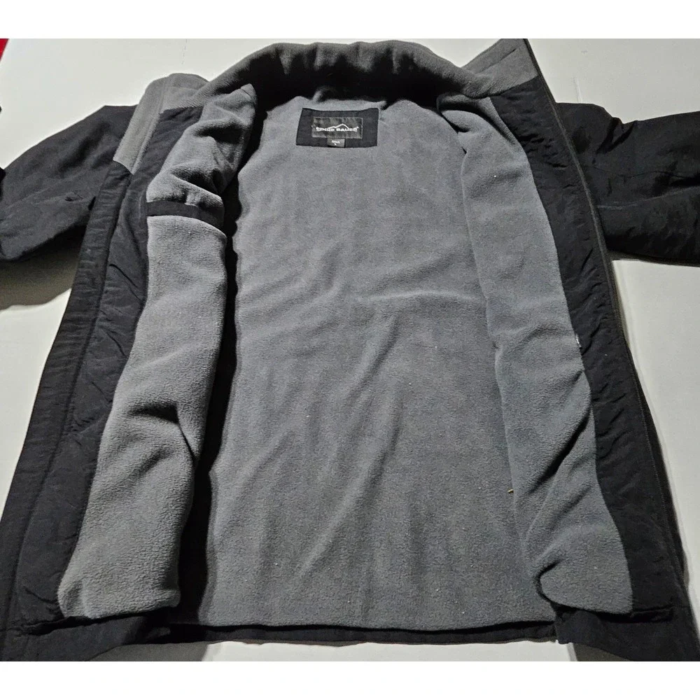 Eddie Bauer Nylon Work Jacket Sherpa Fleece Lined Rain & Wind Resistant Men's Lg